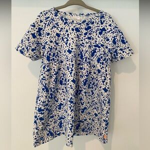 TINYCOTTONS blue/white toddler tshirt dress, size 4, EUC